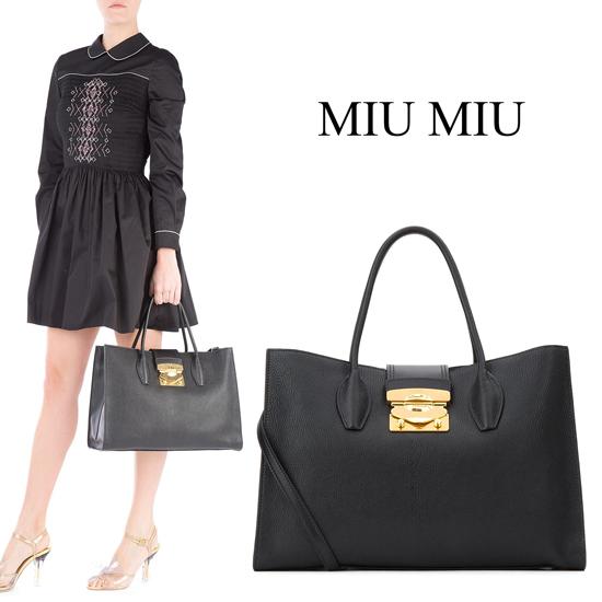 MiuMiu スーパーコピー マドラス ゴートレザー ハンドバッグ 5BA0412EJA